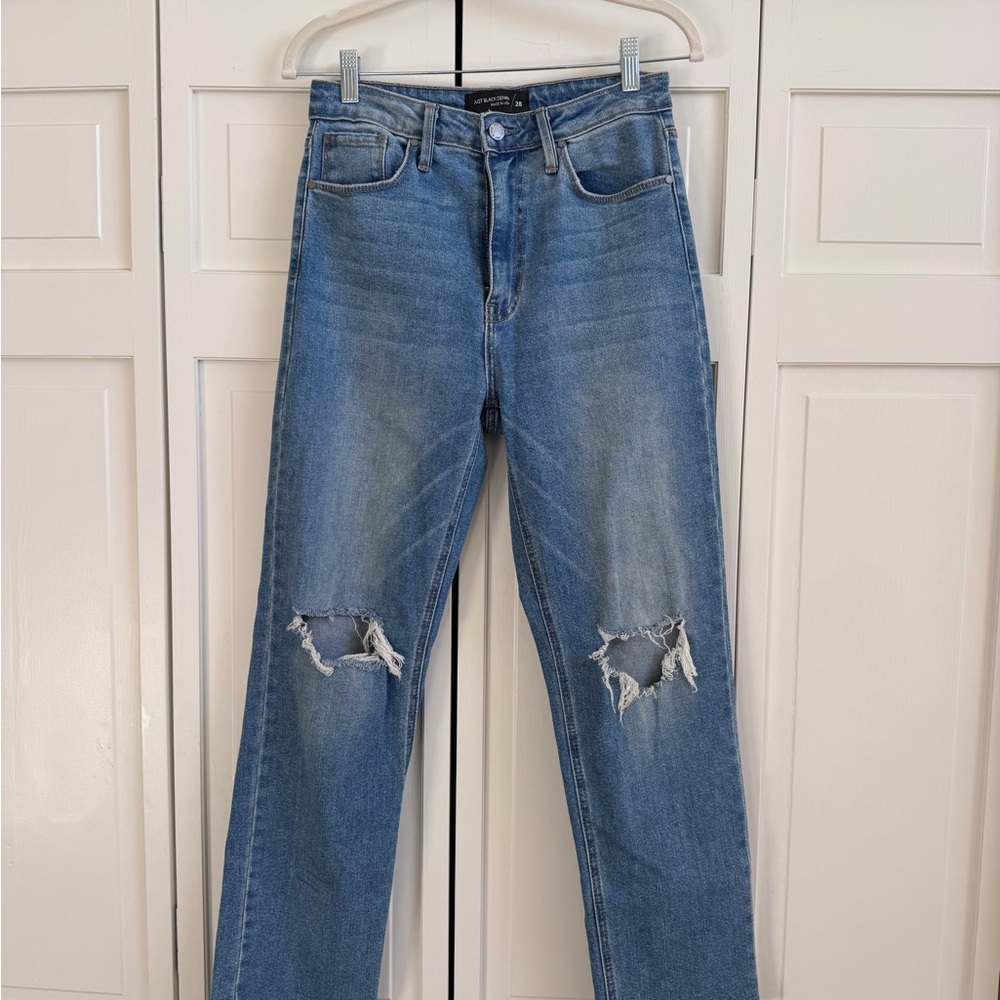 Just Black Distressed Blue Jeans